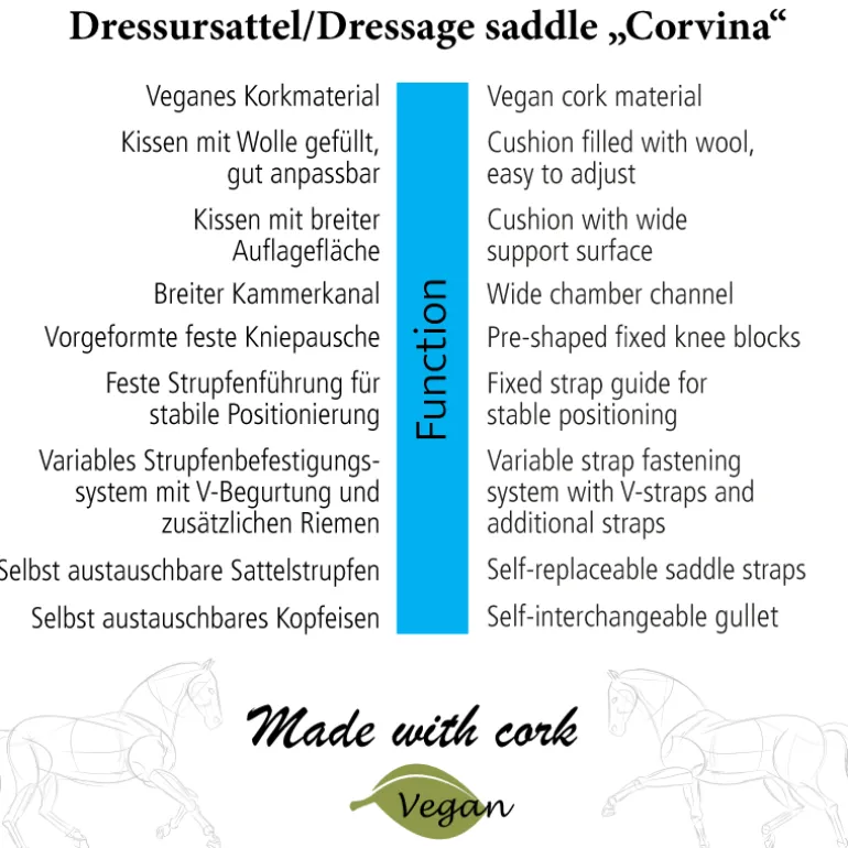 Kork-Dressursattel "Corvina"