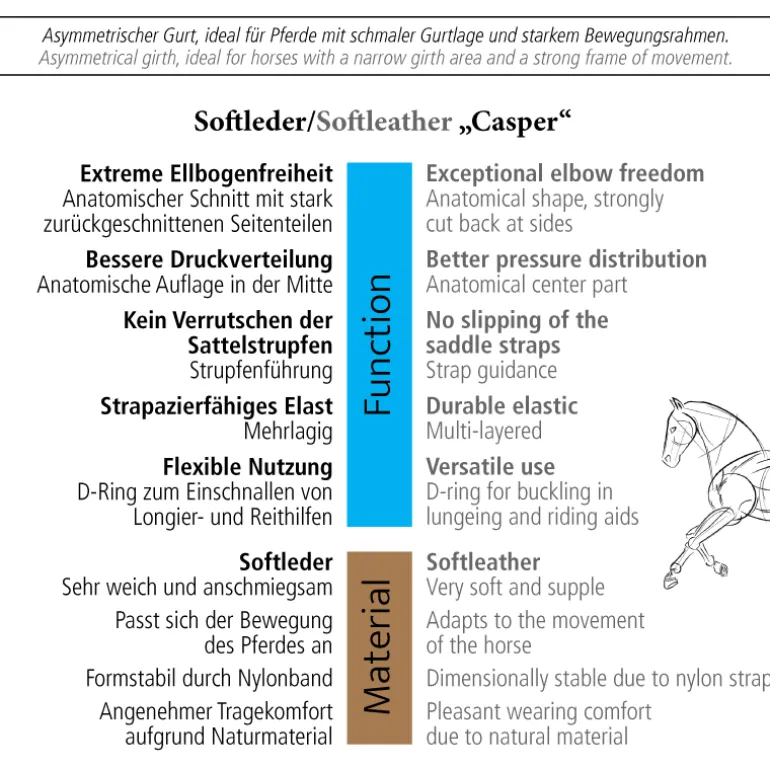 Kurzgurt Softleder "Casper" mit Elast