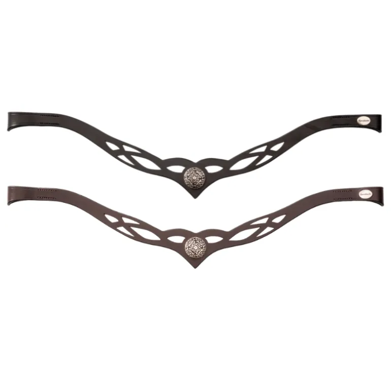 Stirnband "Celtic" gestanztes Leder, Silberemblem