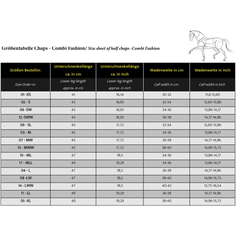 Wadenchaps "Combi Fashion"-Kunstleder/Softleder